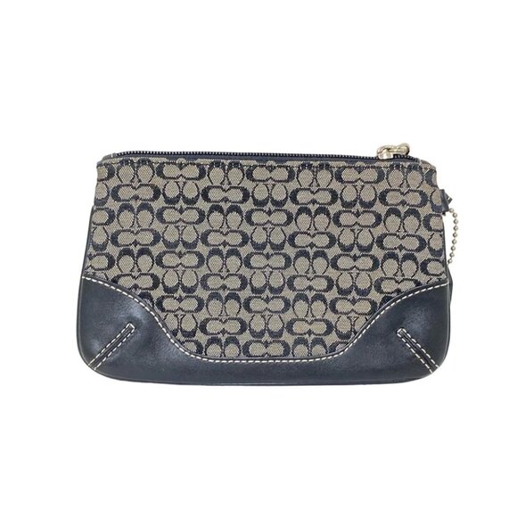 COACH Mini Signature - Black White Jacquard Leather Pouch - Picture 2 of 7